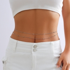 Wholesale Laminated Imitation Pearl Tassel Round Bead Metal Waist Chain