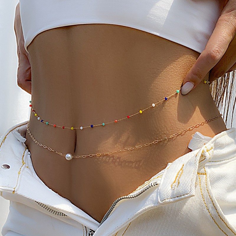 Bohemian Color Imitation Crystal Sexy Double Layer Body Chain Supplier
