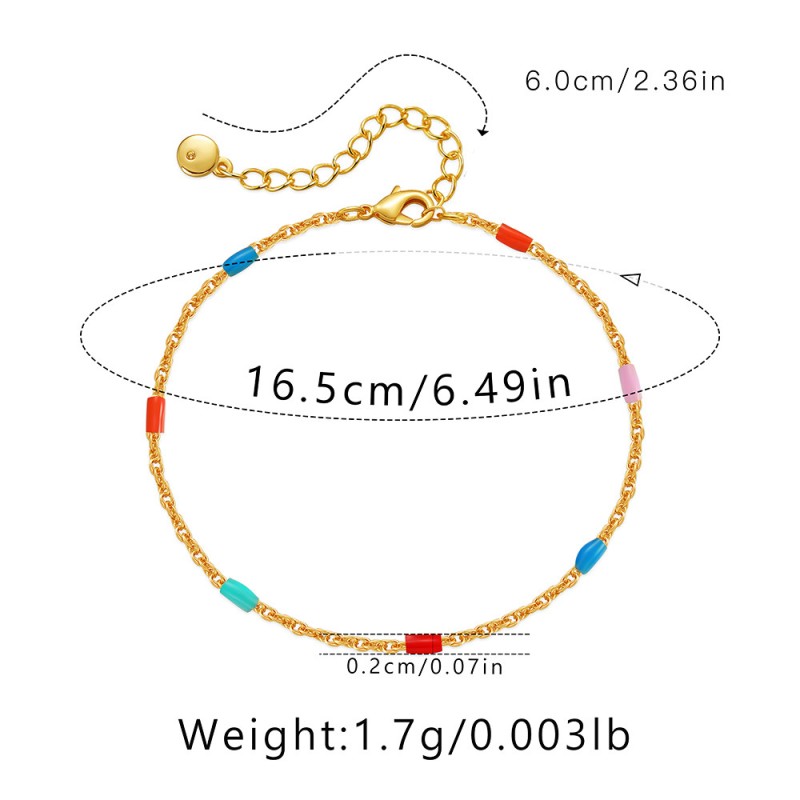 Wholesale Drop Color Matching Brass Plated 18K Real Gold Bracelet