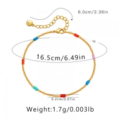 Wholesale Drop Color Matching Brass Plated 18K Real Gold Bracelet