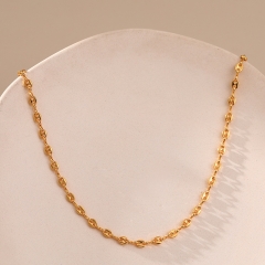 Collar De Metal Corto Clásico De Cobre Chapado En Oro De 18 Quilates Al Por Mayor