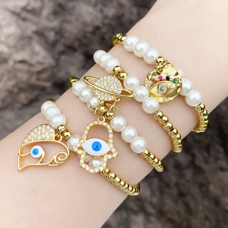 Pulsera De Perlas De Ojo De Diablo Al Por Mayor