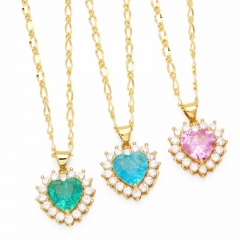 Wholesale Love Zircon Heart Pendant Necklace
