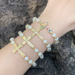 Wholesale Cross Imitation Pearl Bracelet