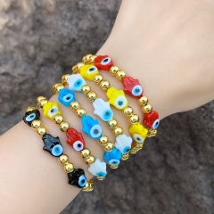 Pulsera De Cuentas De Cobre De La Mano De Fátima De Resina De Cuentas Retro Al Por Mayor