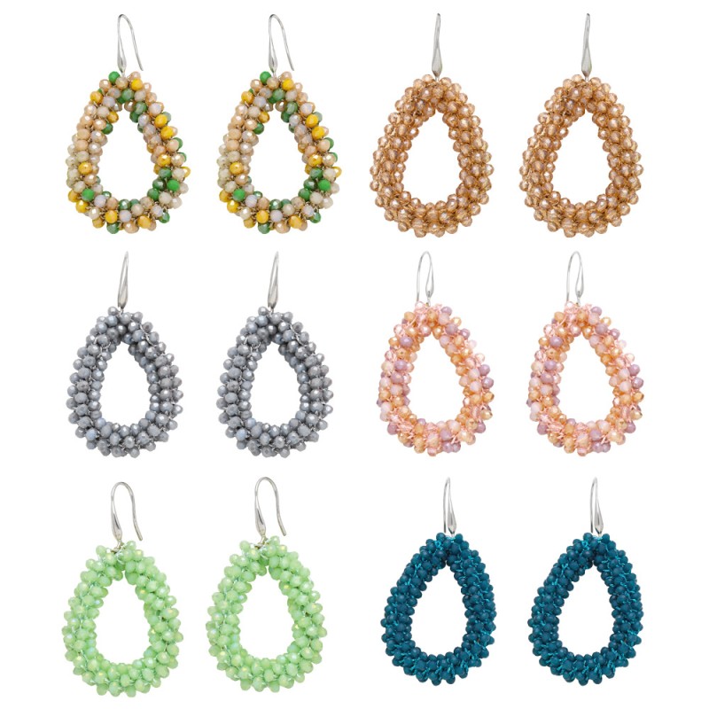 Bohemian Handmade Beaded Drop Earrings Rice Beads Earrings Supplier