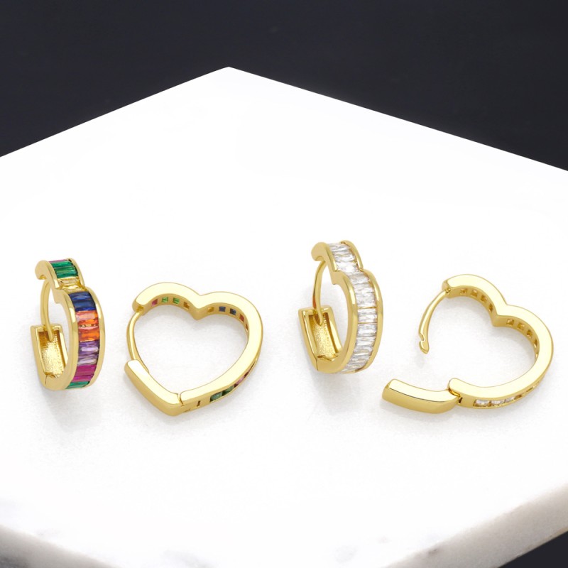 Love Color Diamond Heart Earrings Supplier