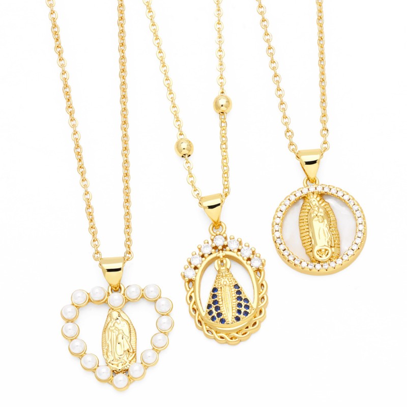 Wholesale Fashion Temperament Love Shape Virgin Mary Necklace