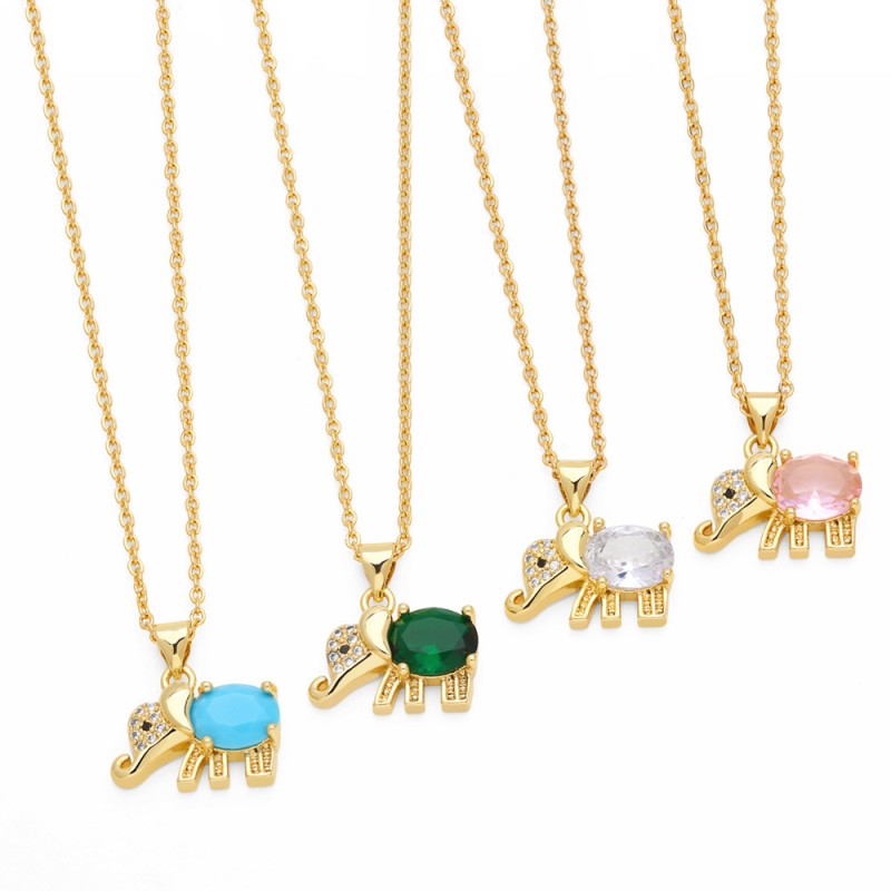 Wholesale Cute Animal Elephant Necklace