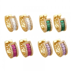 Wholesale Geometric Colored Zircon Earrings