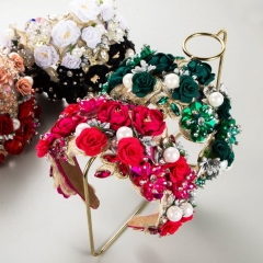 Wholesale Broadside Baroque Heavy Industries Rhinestone Pearl Flower Head Hoop