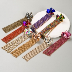 Wholesale Long Alloy Claw Chain Tassel Earrings