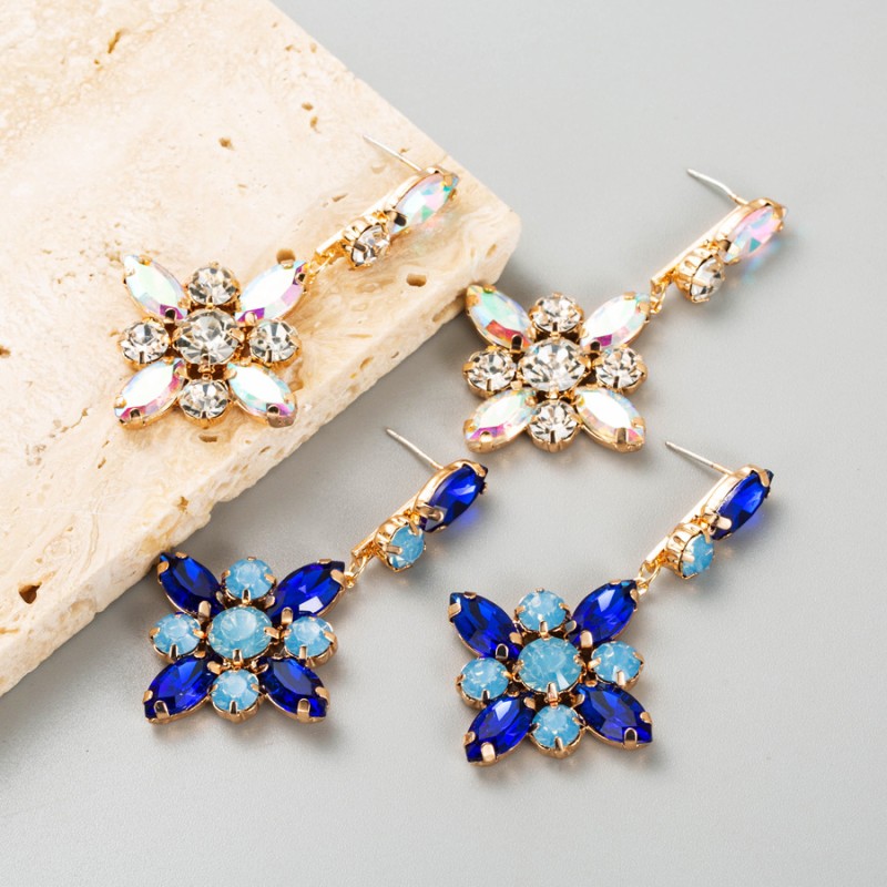 Wholesale Alloy Diamond Cross Shape Earrings