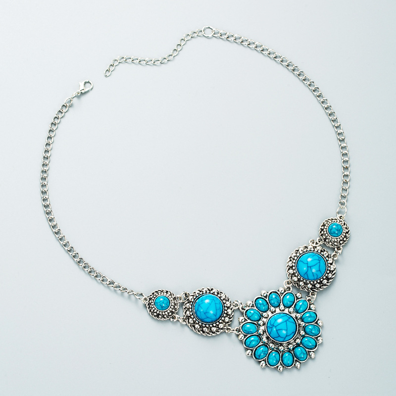 Wholesale Vintage Alloy Set Turquoise Necklace