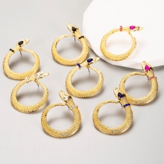 Wholesale Alloy Diamond-encrusted Exaggerated Serpentine Stud Earrings