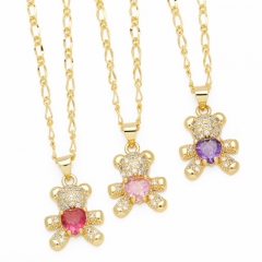 Collar De Oso De Amor De Circón Al Por Mayor
