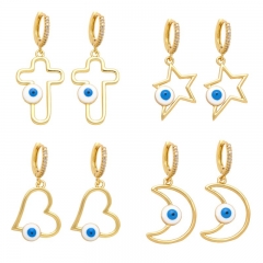 Wholesale Cross Heart Devil's Eye Earrings