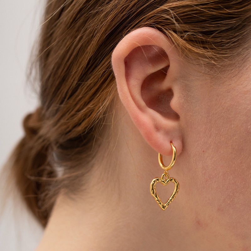 Wholesale 18K Gold Hollow Hollow Love Earrings