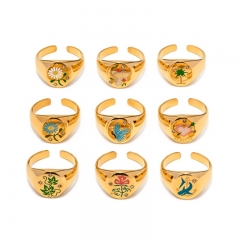 Anillo De Apertura De Amuleto De Pintura De Esmalte Al Por Mayor
