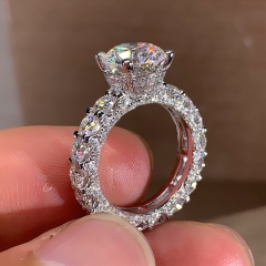 Anillo De Circón De Cobre De Lujo Al Por Mayor