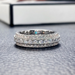 Anillo De Circón Con Incrustaciones De Oro Blanco Y Cobre De Lujo Al Por Mayor