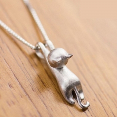 Venta Al Por Mayor Lindo Gatito Colgante Cadena De Clavícula Corta