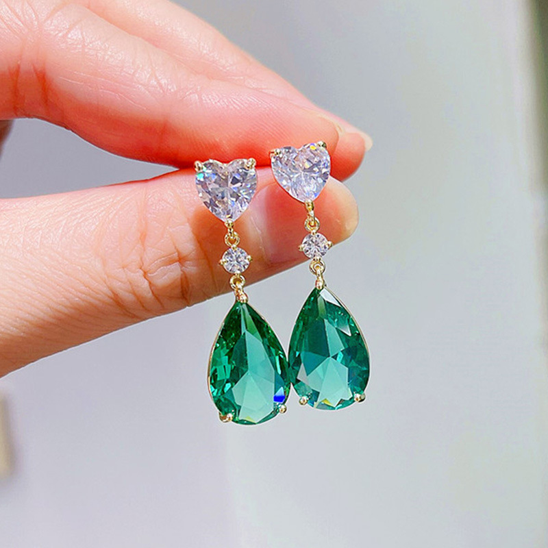 Wholesale Navy Color Jewel Crystal Zircon Earrings