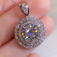 Wholesale Inlaid Zircon Platinum Plated Necklace