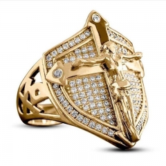 Wholesale Gold Diamond Shield Ring