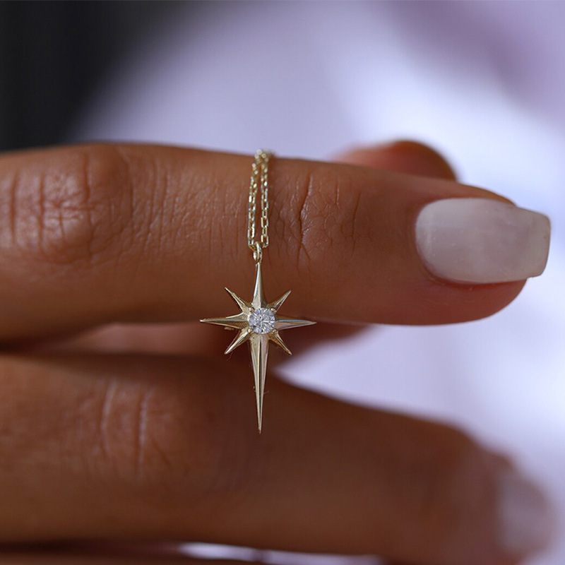Wholesale Shining Single Eight Mans Star Necklace