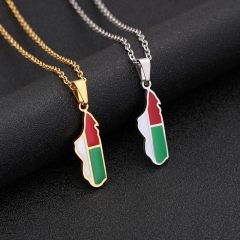 Wholesale Stainless Steel Madagascar Map Necklace