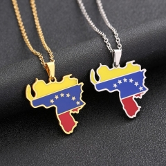 Collar De Mapa De Venezuela De Acero Inoxidable Al Por Mayor