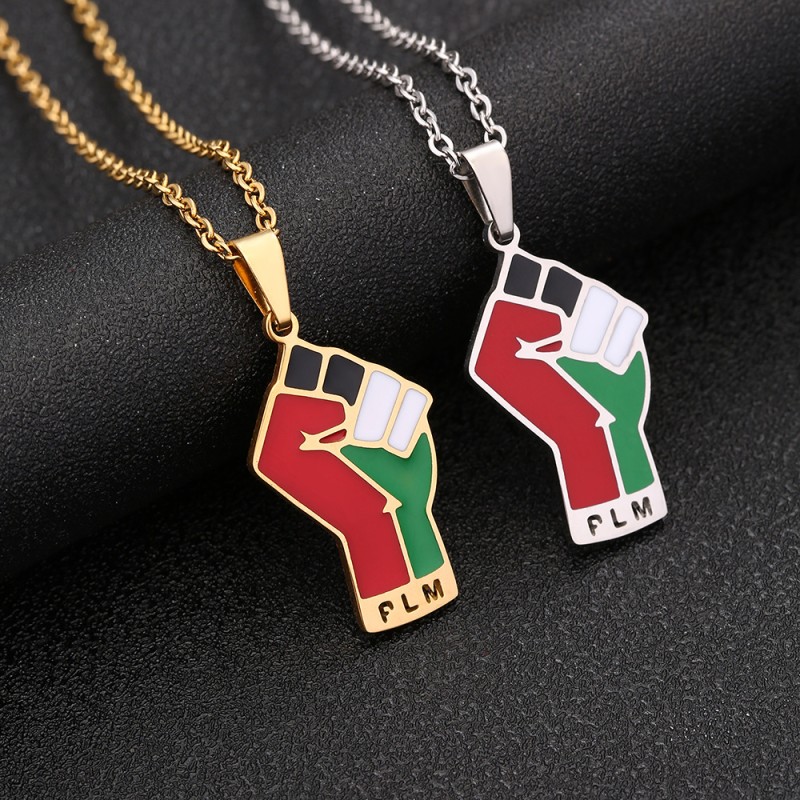 Wholesale Stainless Steel Palestine Map Pendant Necklace