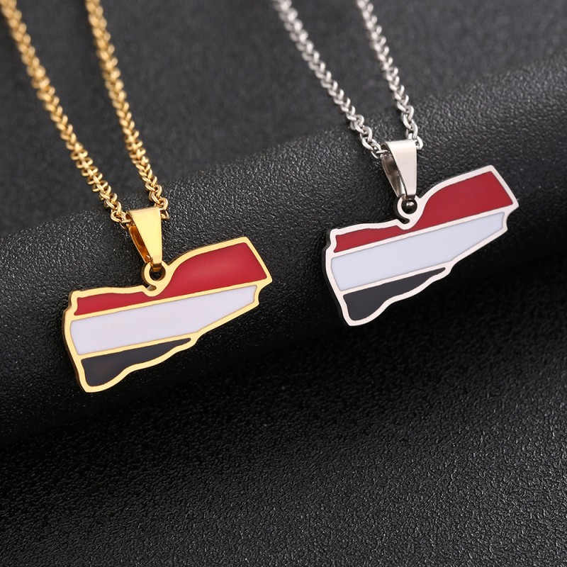 Wholesale Yemen Map Stainless Steel Necklace