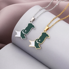 Collar Colgante De Mapa De Pakistán De Aceite De Goteo Al Por Mayor
