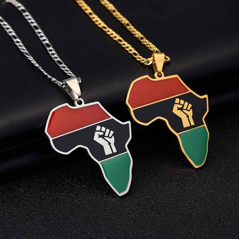 Wholesale Africa Map Fist Pendant Necklace