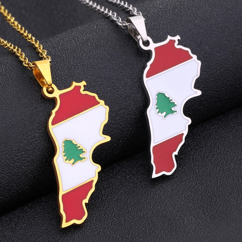 Collar Colgante De Mapa De Goteo De Aceite De Líbano Al Por Mayor