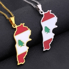 Wholesale Lebanon Drop Oil Map Pendant Necklace