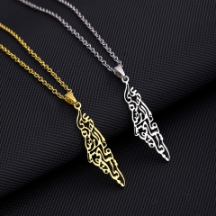 Wholesale Stainless Steel Israel And Palestine Map Necklace