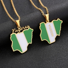 Wholesale Africa Nigeria Map Stainless Steel Necklace