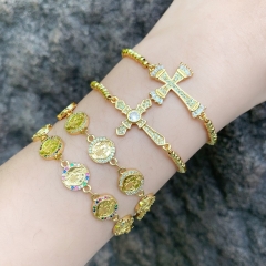Pulsera De Cruz De Diamantes De La Virgen Del Hip Hop Al Por Mayor