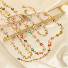 Wholesale 18K Gold Daisy Chain Necklace Bracelet