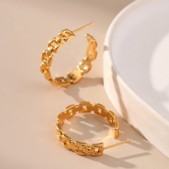 Wholesale 18K Gold Plated Chain Stud Earrings