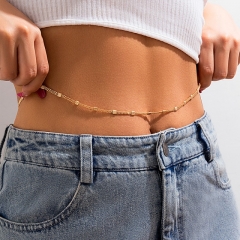 Wholesale Metal Chain Geometric Multi-layer Waist Chain