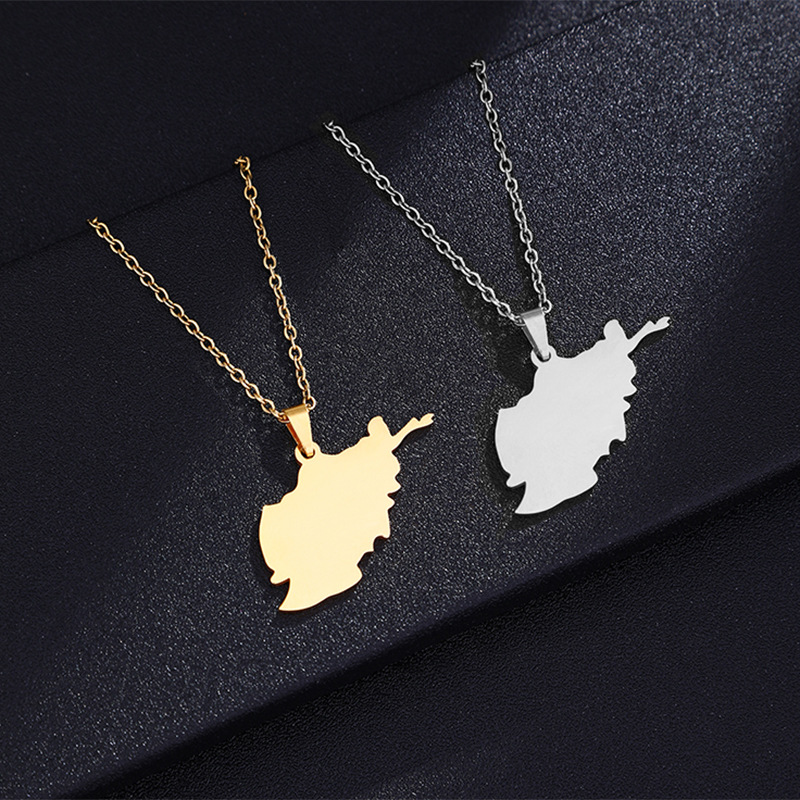 Wholesale Afghanistan Map Pendant Glow Stainless Steel Pendant
