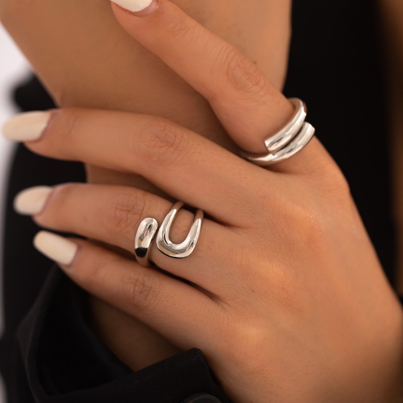 Wholesale Cuddle Metal Geometric Opening Ring