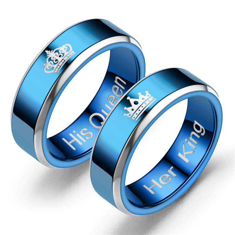Blue Herking His Queen Fashion Couple Ring Ring Manufacturers