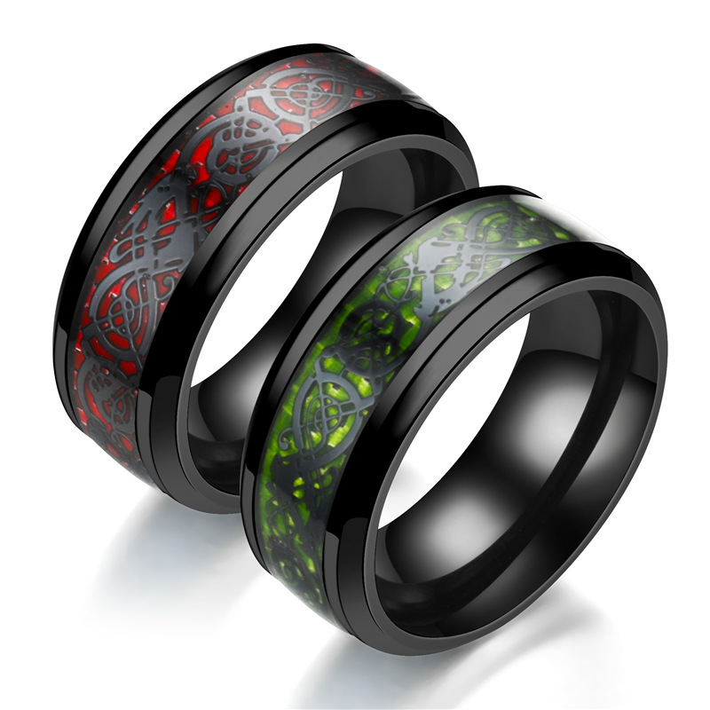 Noble Blue Red Carbon Fiber Dragon Ring Manufacturers