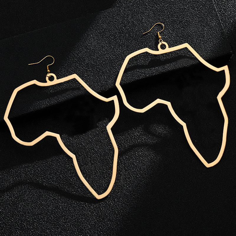 Mapa De África Al Por Mayor Pendientes De Acero Inoxidable