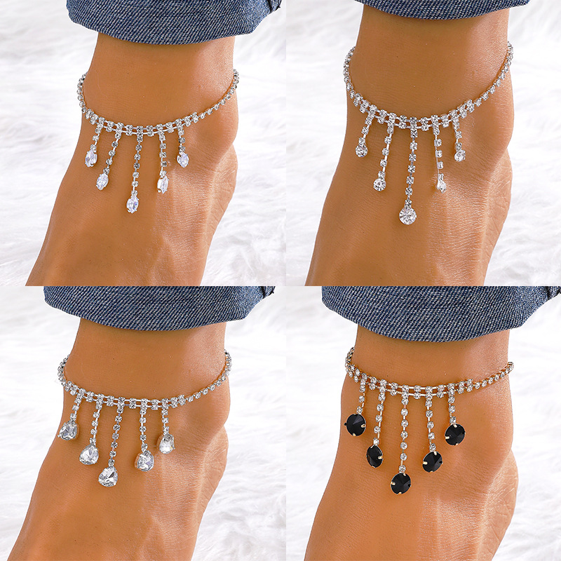 Rhinestone Tassel Anklet Female Bohemian Multi-layer Water Drop Anklet Wholesaler